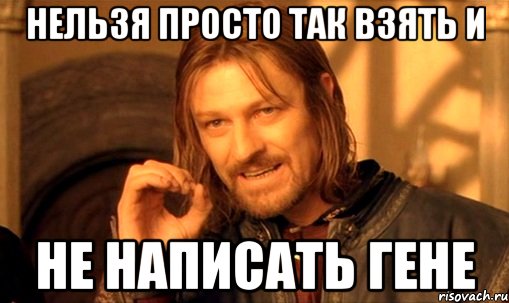 Нельзя просто так взять и не написать гене, Мем Нельзя просто так взять и (Боромир мем)