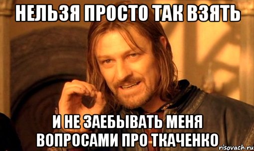 Нельзя просто так взять и не заебывать меня вопросами про Ткаченко, Мем Нельзя просто так взять и (Боромир мем)