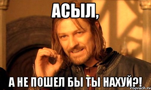 Асыл, а не пошел бы ты нахуй?!, Мем Нельзя просто так взять и (Боромир мем)