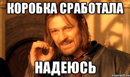 КОРОБКА СРАБОТАЛА НАДЕЮСЬ, Мем Нельзя просто так взять и (Боромир мем)