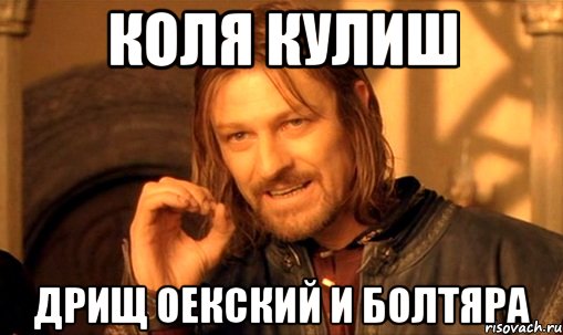 КОЛЯ КУЛИШ ДРИЩ ОЕКСКИЙ И БОЛТЯРА, Мем Нельзя просто так взять и (Боромир мем)