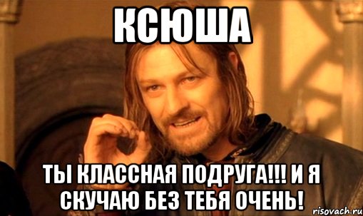 Ксюша Ты классная подруга!!! И я скучаю без тебя очень!, Мем Нельзя просто так взять и (Боромир мем)