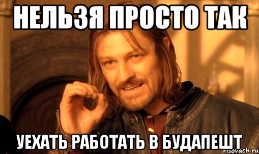 Нельзя просто так уехать работать в Будапешт, Мем Нельзя просто так взять и (Боромир мем)