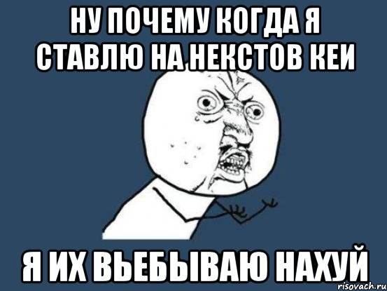 Ну почему когда я ставлю на некстов кеи я их вьебываю нахуй, Мем Ну почему