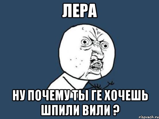 Лера ну почему ты ге хочешь шпили вили ?, Мем Ну почему