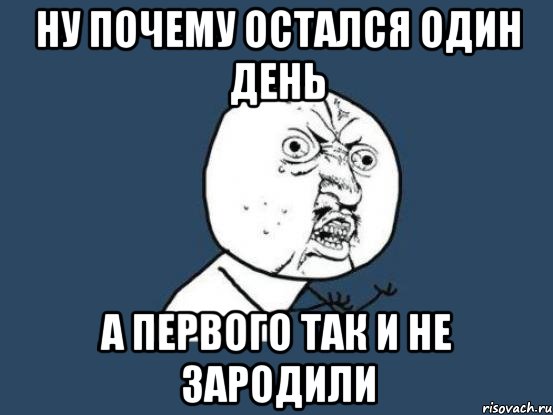 Ну почему остался один день А первого так и не зародили, Мем Ну почему