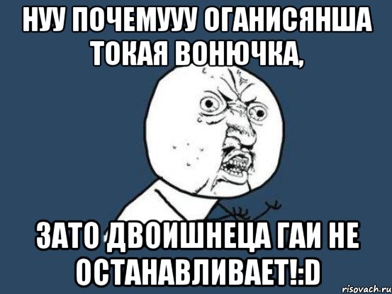 Нуу почемууу Оганисянша токая вонючка, ЗАТО ДВОИШНЕЦА ГАИ НЕ ОСТАНАВЛИВАЕТ!:D, Мем Ну почему