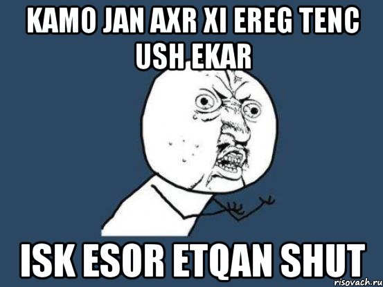 Kamo jan axr xi ereg tenc ush ekar isk esor etqan shut, Мем Ну почему