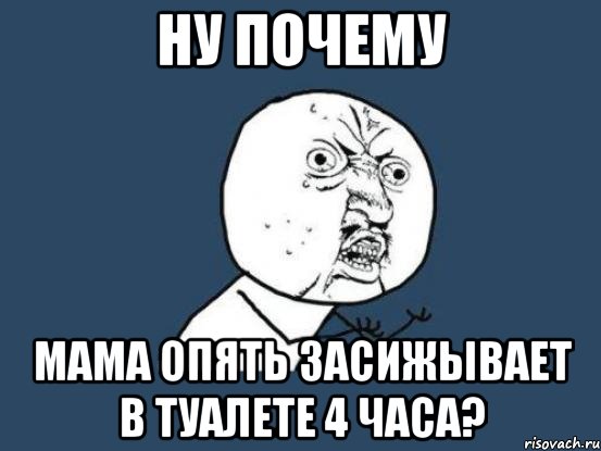 ну почему мама опять засижывает в туалете 4 часа?, Мем Ну почему