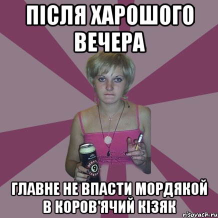 після харошого вечера главне не впасти мордякой в коров'ячий кізяк, Мем Чотка мала