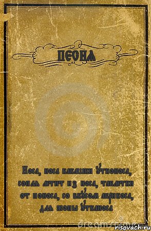 ПЕСНЯ Носа, носа какашки утконоса, сопля летит из носа, таблетки от поноса, со вкусом абрикоса, для жопы утканоса, Комикс обложка книги