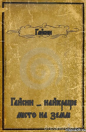 Гайсин Гайсин - найкраще місто на землі, Комикс обложка книги