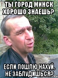 Ты город Минск хорошо знаешь? Если пошлю нахуй, не заблудишься?