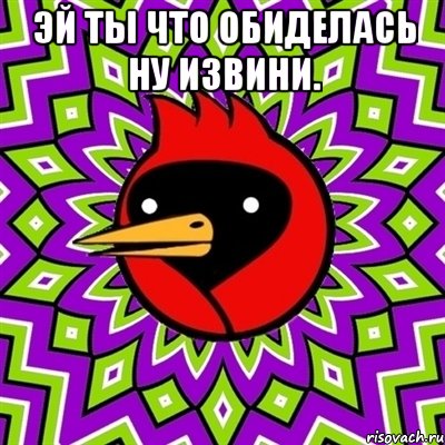 Эй ты что обиделась ну извини. , Мем Омская птица
