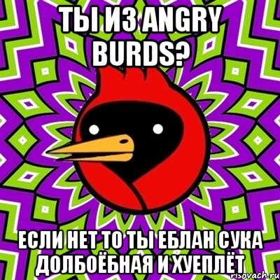 ты из angry burds? если нет то ты еблан сука долбоёбная и хуеплёт, Мем Омская птица