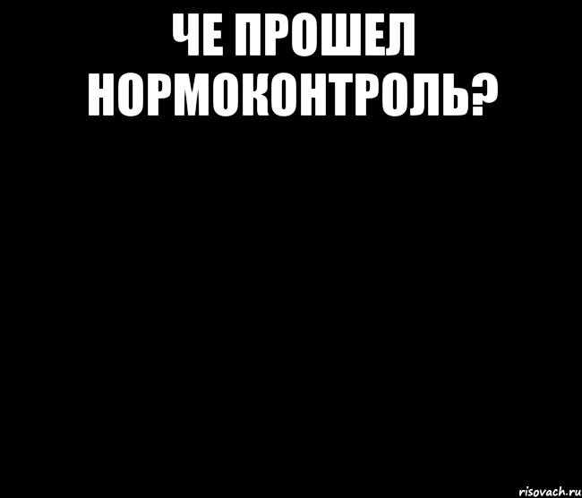 Че прошел нормоконтроль? 