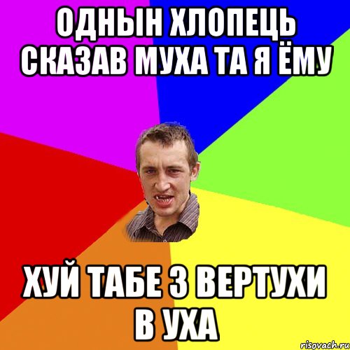 ОДНЫН ХЛОПЕЦЬ СКАЗАВ МУХА ТА Я ЁМУ ХУЙ ТАБЕ З ВЕРТУХИ В УХА, Мем Чоткий паца