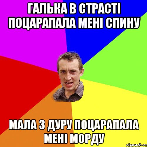 Галька в страсті поцарапала мені спину мала з дуру поцарапала мені морду, Мем Чоткий паца