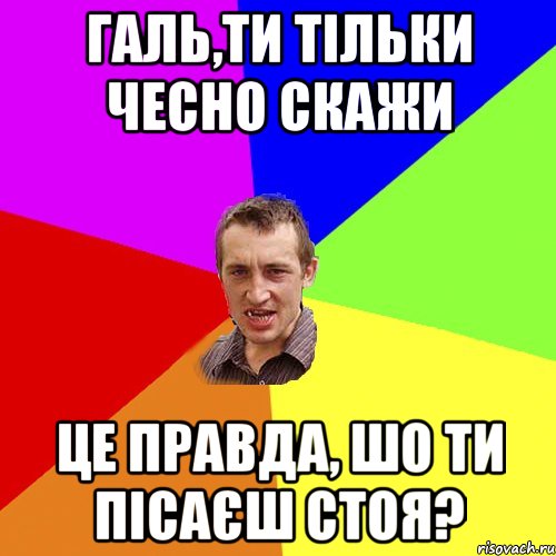 Галь,ти тільки чесно скажи Це правда, шо ти пісаєш стоя?, Мем Чоткий паца