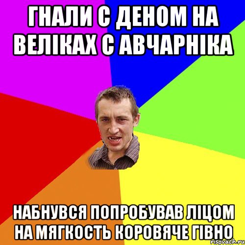 Гнали с Деном на велiках с авчарнiка набнувся попробував лiцом на мягкость коровяче гiвно, Мем Чоткий паца