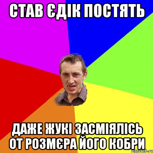 Став Єдік постять Даже жукі засміялісь от розмєра його кобри, Мем Чоткий паца