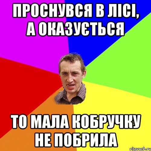 Проснувся в лісі, а оказується то мала кобручку не побрила, Мем Чоткий паца