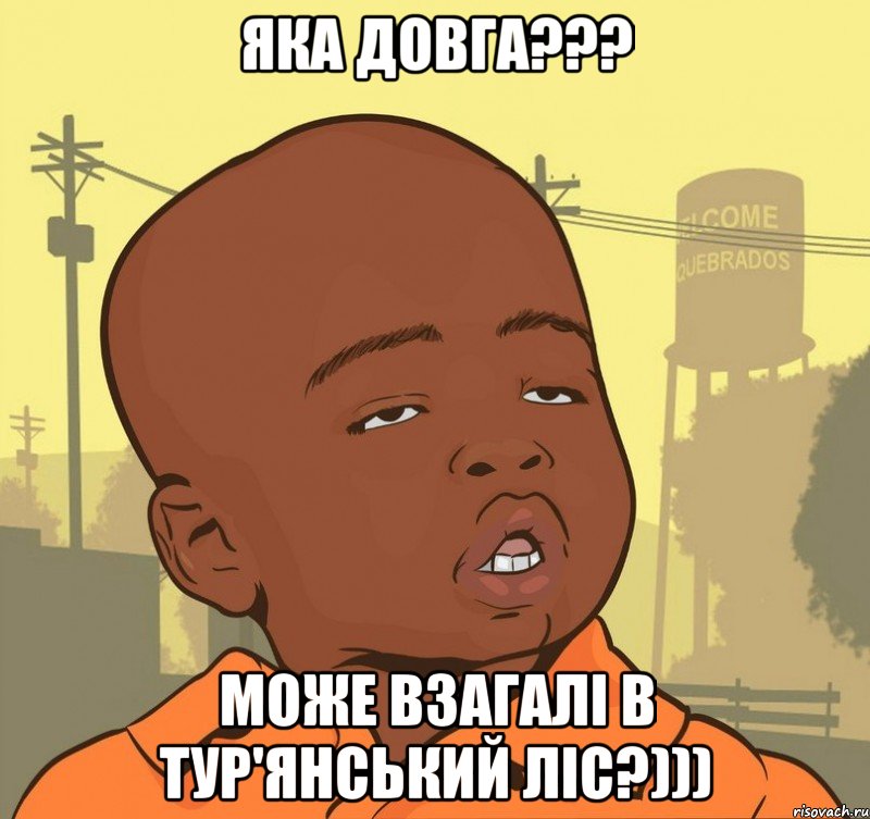 Яка довга??? Може взагалі в Тур'янський ліс?))), Мем Пацан наркоман