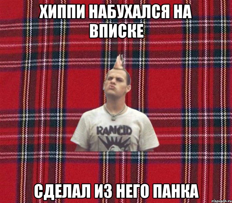 Хиппи набухался на вписке Сделал из него панка