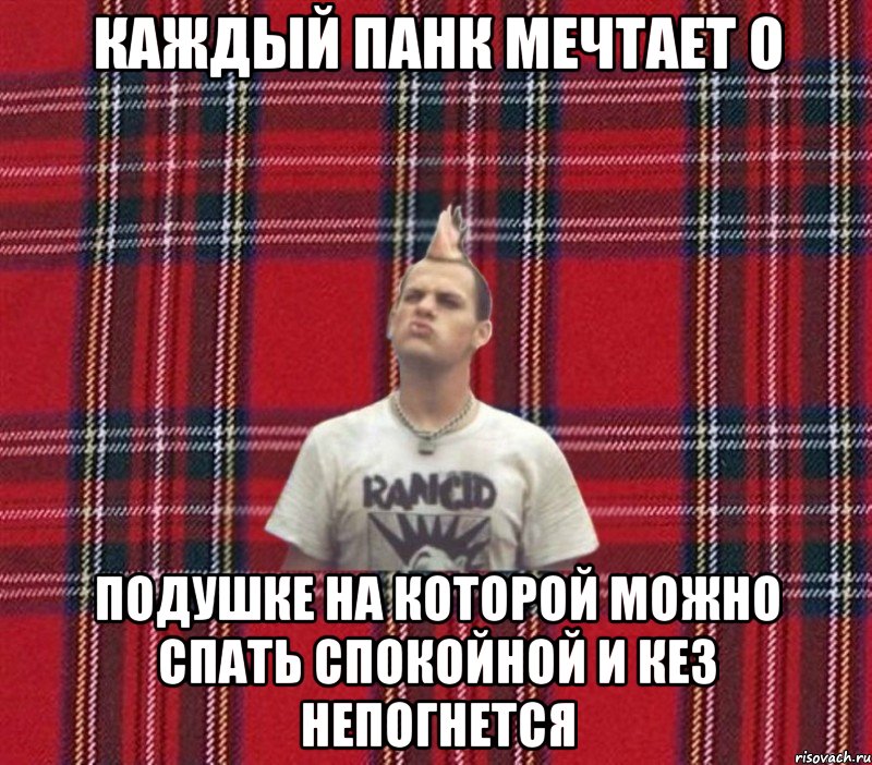 каждый панк мечтает о подушке на которой можно спать спокойной и кез непогнется