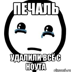 Печаль Удалили всё с ноута, Мем печаль