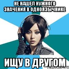 Не нашел нужного значения в одноязычнике Ищу в другом