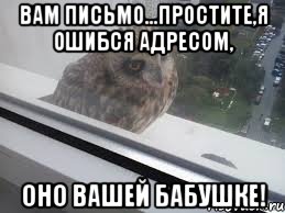 Вам письмо...простите,я ошибся адресом, оно вашей бабушке!