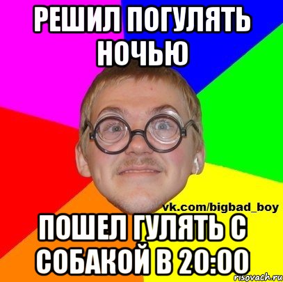 решил погулять ночью пошел гулять с собакой в 20:00