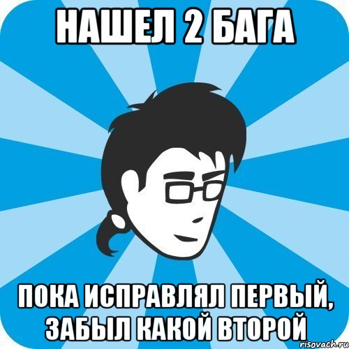 нашел 2 бага пока исправлял первый, забыл какой второй, Мем Программист