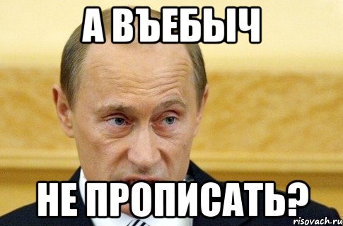 А въебыч Не прописать?, Мем путин