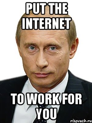 Put the internet to work for you, Мем Путин