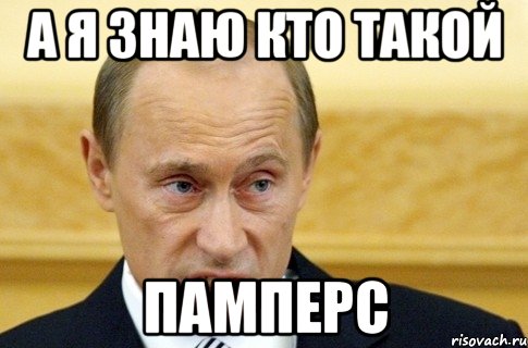 а я знаю кто такой Памперс, Мем путин