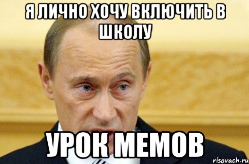 я лично хочу включить в школу урок мемов, Мем путин