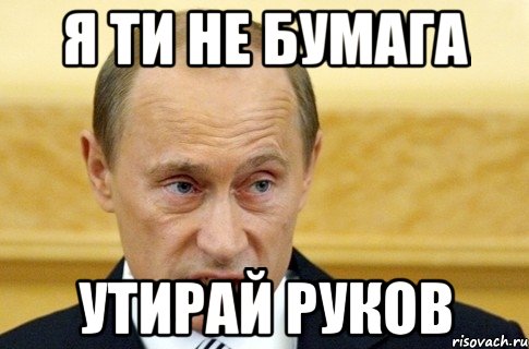 Я ТИ НЕ БУМАГА УТИРАЙ РУКОВ, Мем путин