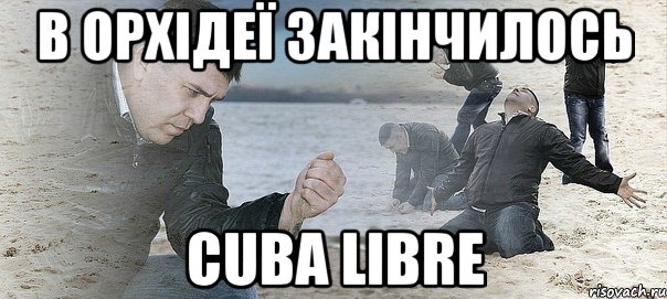 В орхідеї закінчилось Cuba Libre, Мем Мужик сыпет песок на пляже