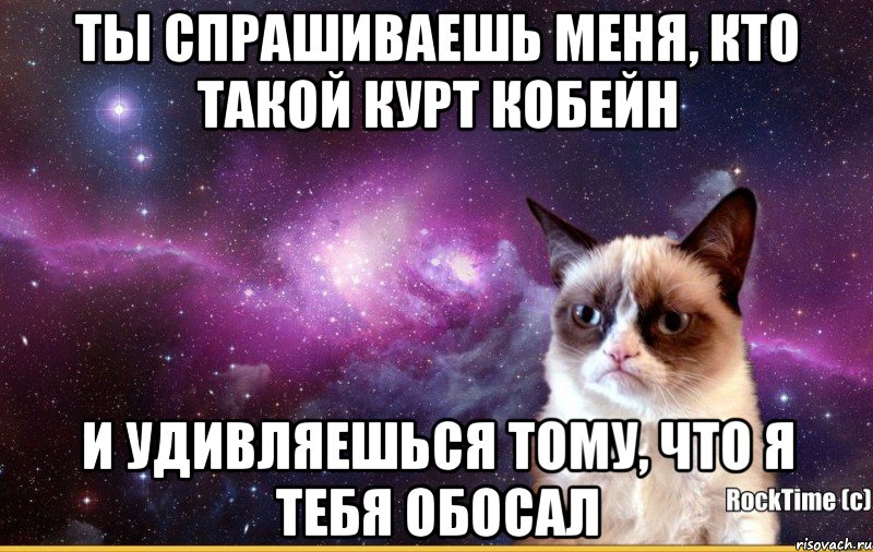 Ты спрашиваешь меня, кто такой Курт кобейн и удивляешься тому, что я тебя обосал