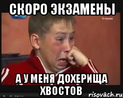 Скоро экзамены А у меня дохерища хвостов, Мем  Сашок Фокин