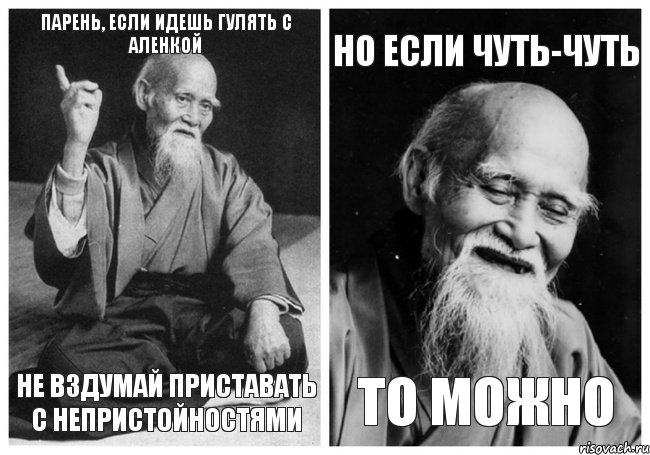 парень, если идешь гулять с аленкой не вздумай приставать с непристойностями но если чуть-чуть то можно