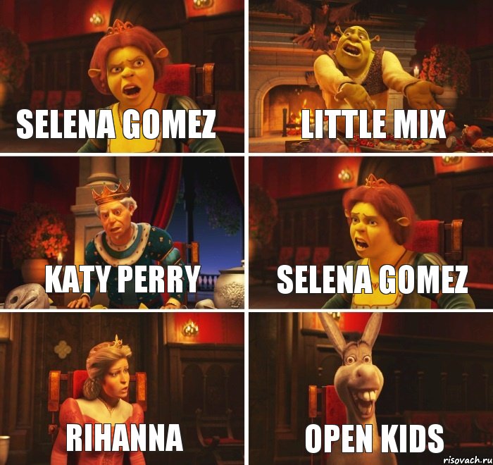 Selena Gomez Little Mix Katy Perry Selena Gomez Rihanna Open kids, Комикс  Шрек Фиона Гарольд Осел