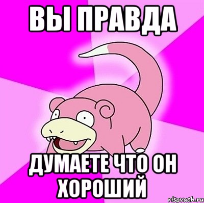 вы правда думаете что он хороший, Мем слоупок