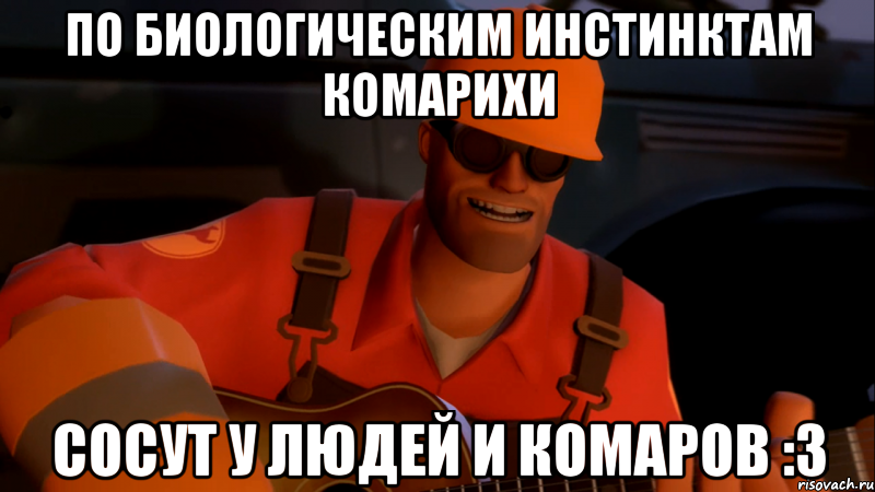 по биологическим инстинктам комарихи сосут у людей и комаров :3