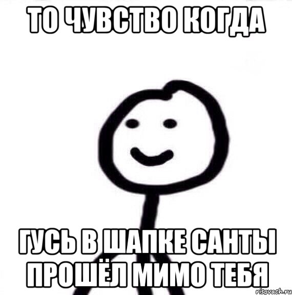 то чувство когда гусь в шапке санты прошёл мимо тебя, Мем Теребонька (Диб Хлебушек)