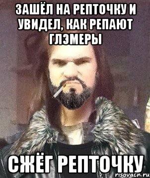 Зашёл на репточку и увидел, как репают глэмеры Сжёг репточку, Мем Типичный Мошер