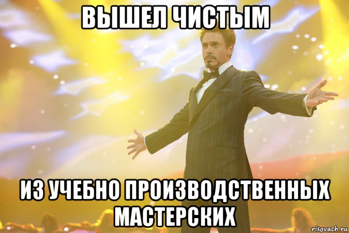 Вышел чистым из учебно производственных мастерских, Мем Тони Старк (Роберт Дауни младший)