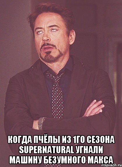  когда пчёлы из 1го сезона supernatural угнали машину безумного макса, Мем твое выражение лица